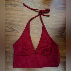 SHEIN Red Halter Crop Tank Size M